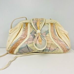 Vintage Pastels and Snakeskin SYLVIA CEE Clamshell Crossbody